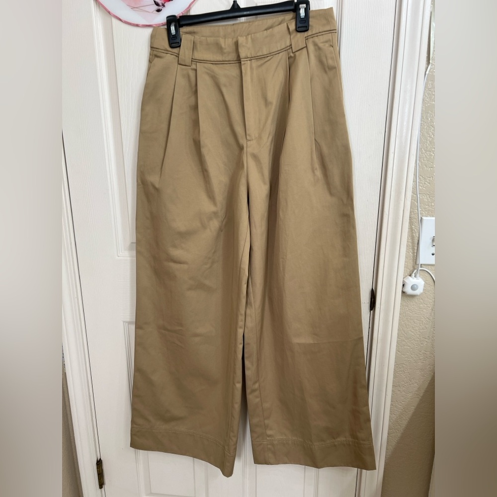 Commense Women's Khaki Wide-Leg Chinos